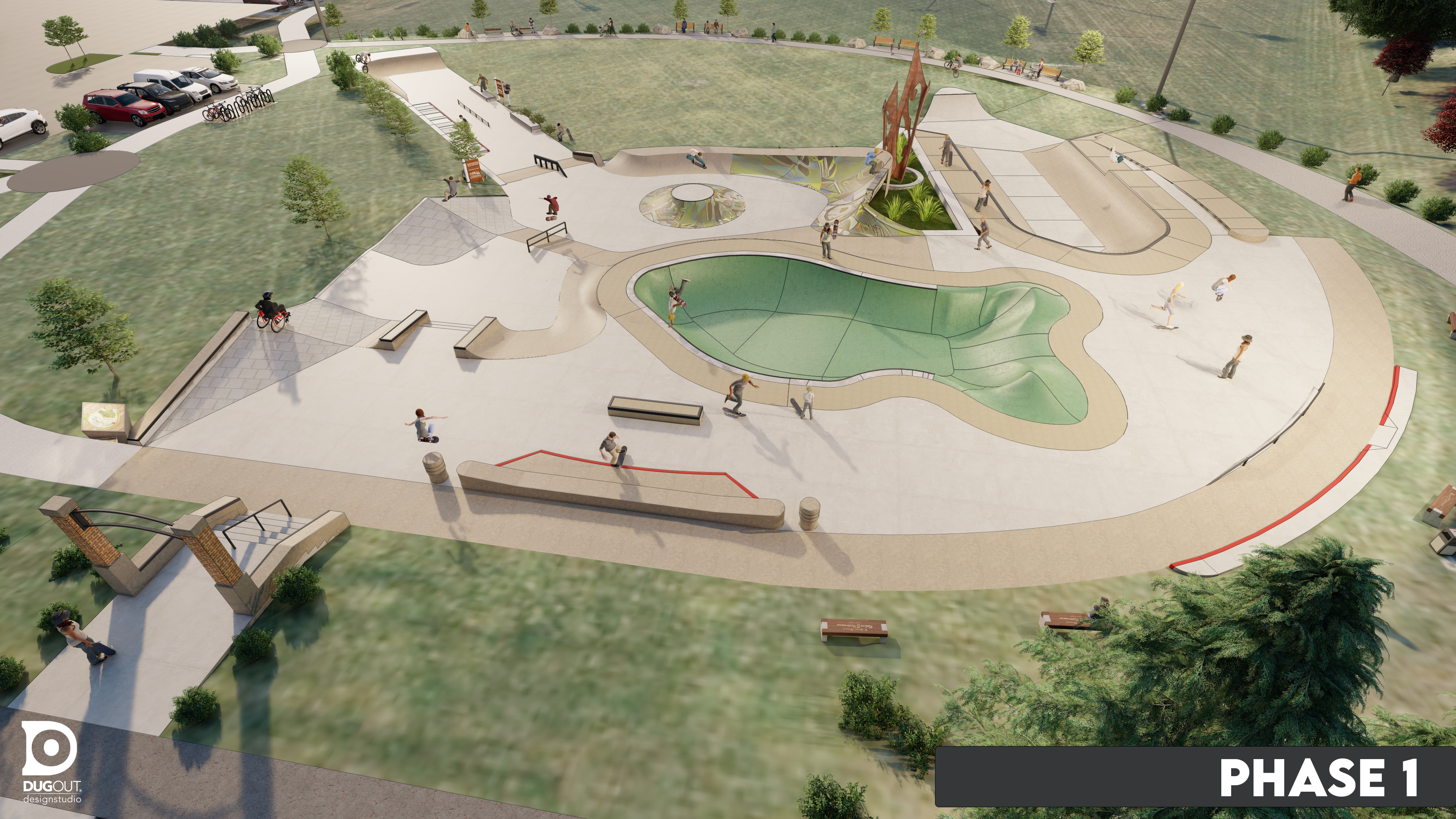 Site engineering & surveying at the new Valpo skate park